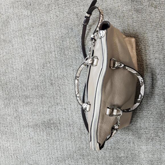 Coach Emma Satchel Metallic Pebble Leather Snake Embossed Size Medium - Picture 14 of 16